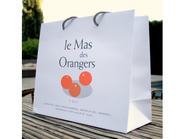 Sac en papier satiné  Le Mas des Orangers -Biot- : Accessoires Huile