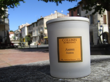BOUGIE AMBRE à la Cire végétale  180g : Bougies parfumées